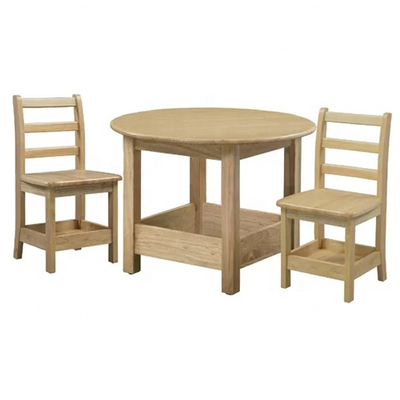 Ensemble de table et chaises en bois massif pour enfants